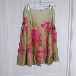 silk pleated full skirt Jones New York